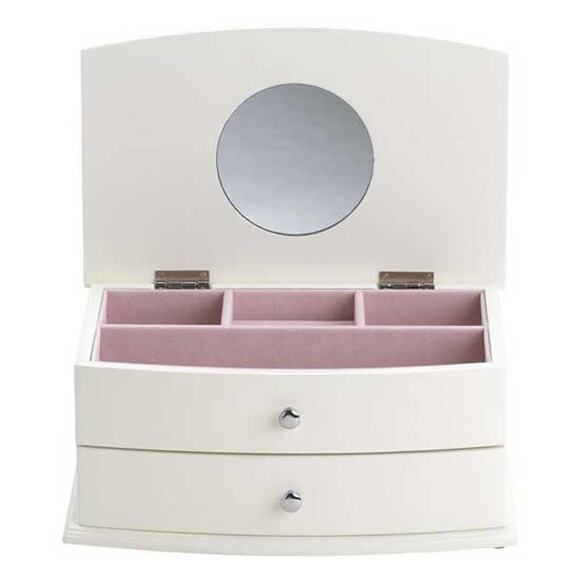 Reed & Barton Jewelry Box Women's Girl's White Pink Quality Handcraft Excellent - Picture 1 of 8